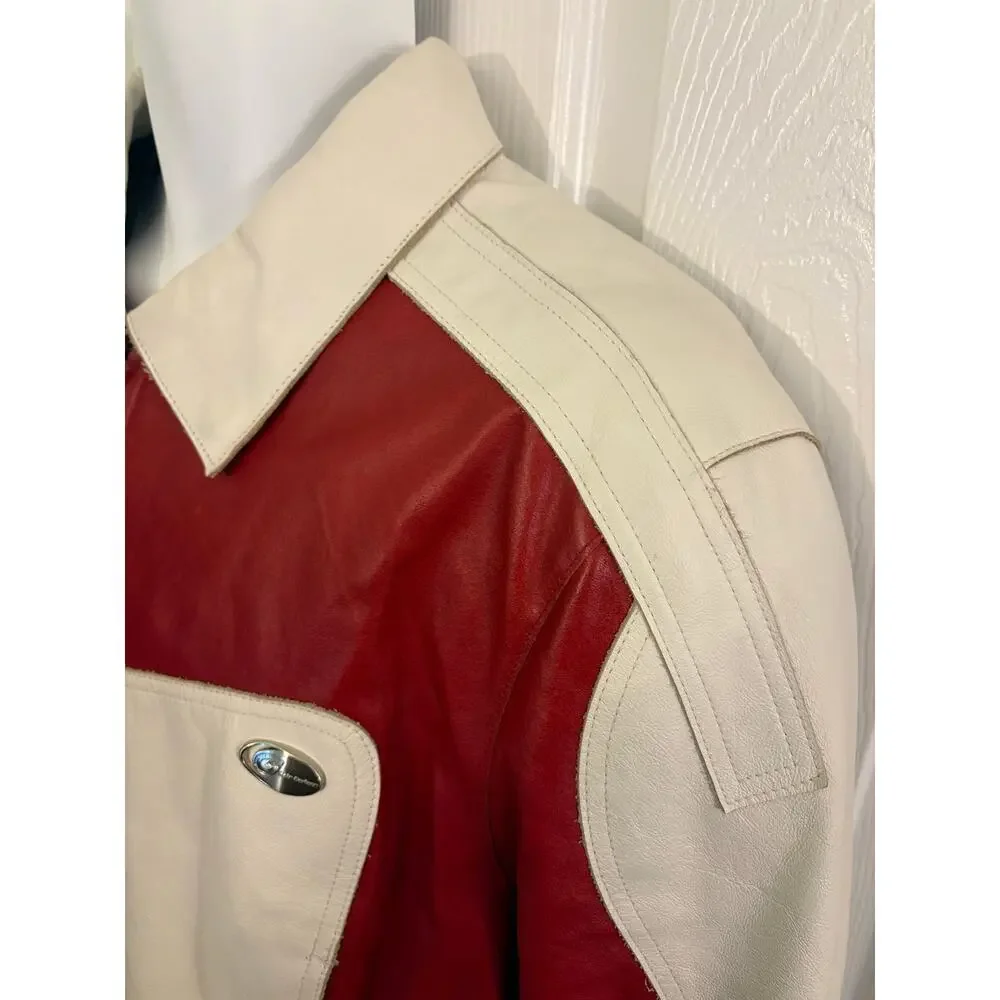 Heinz Gericke Delmar Red and White Motorcycle Jacket. - Picture 7 of 14
